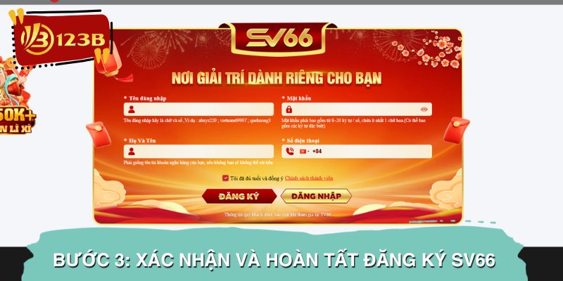 Truy cập trang chủ SV66 và tiến hành đăng ký
